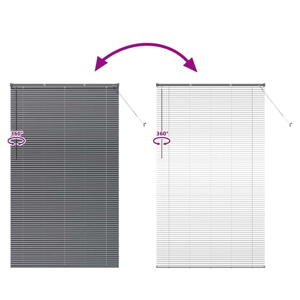 Venetian Blinds Manual Dark Grey 220 x 125 cm Aluminium