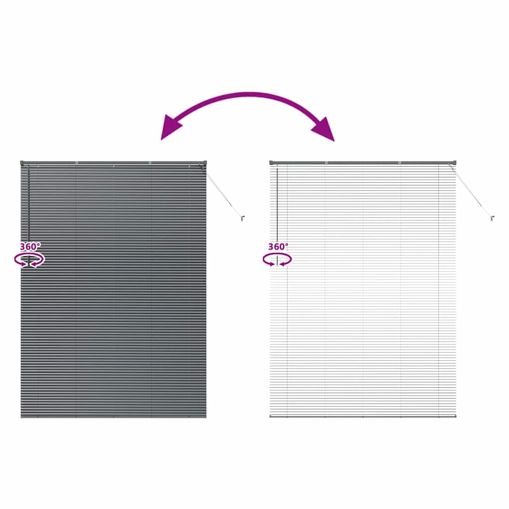 Venetian Blinds Manual Dark Grey 220 x 160 cm Aluminium