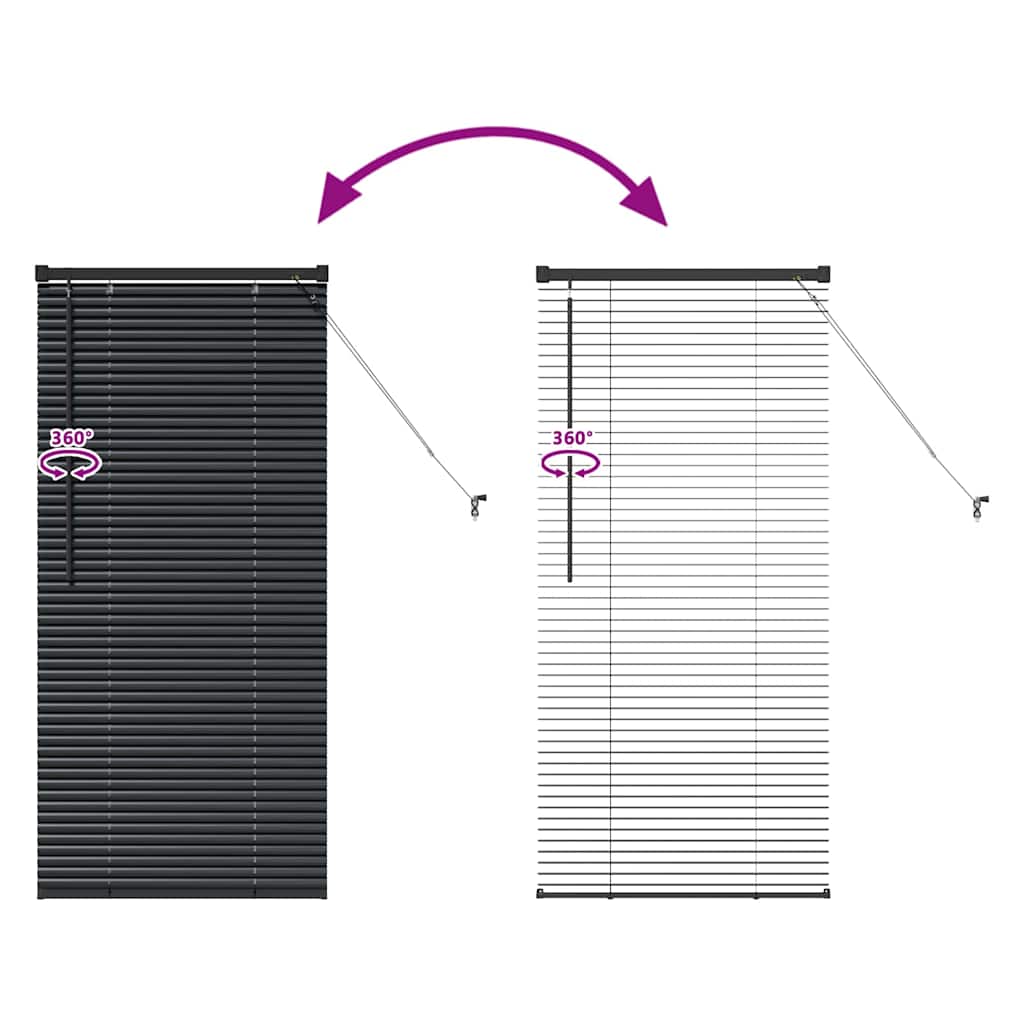 Venetian Blinds Manual Black 60 x 2.5 x 130 cm Aluminium