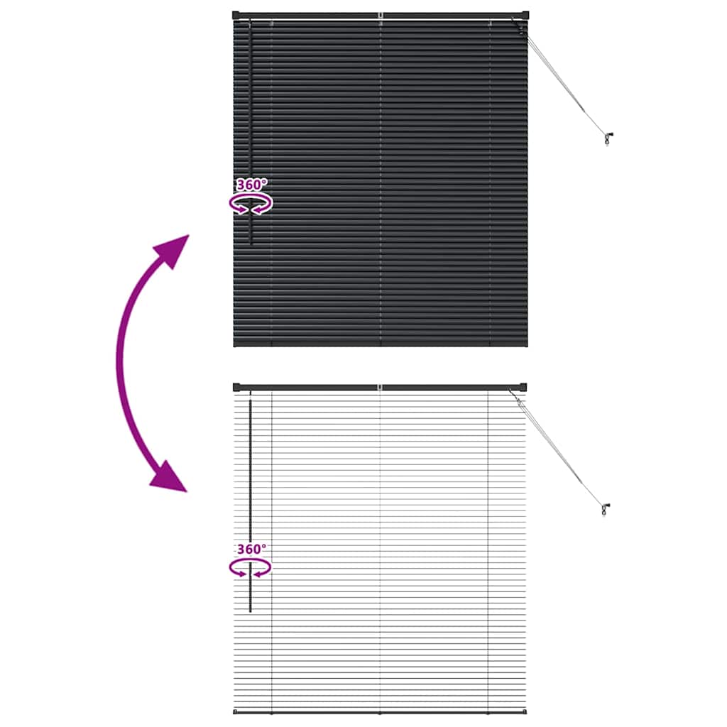 Venetian Blinds Height Adjustable Black 130 x 120 cm Aluminium