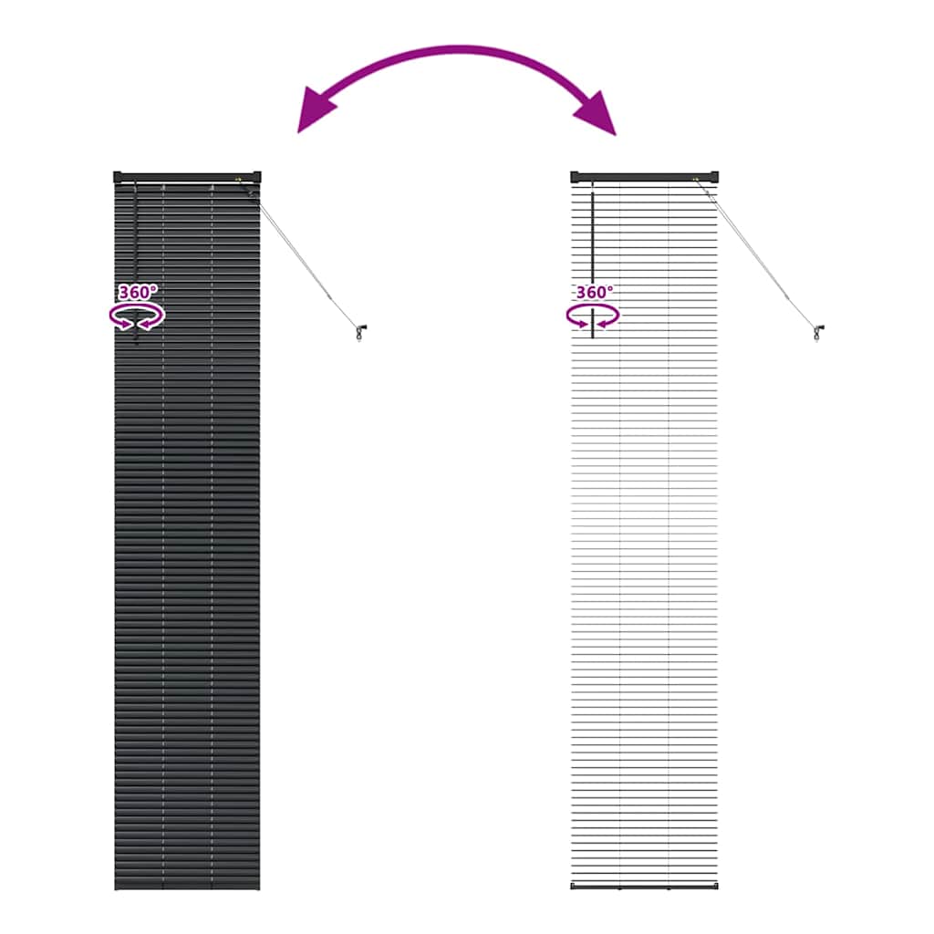 Venetian Blinds Height Adjustable Black 220 x 40 cm Aluminium
