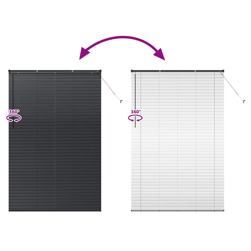 Venetian Blinds Height Adjustable Black 220 x 140 cm Aluminium
