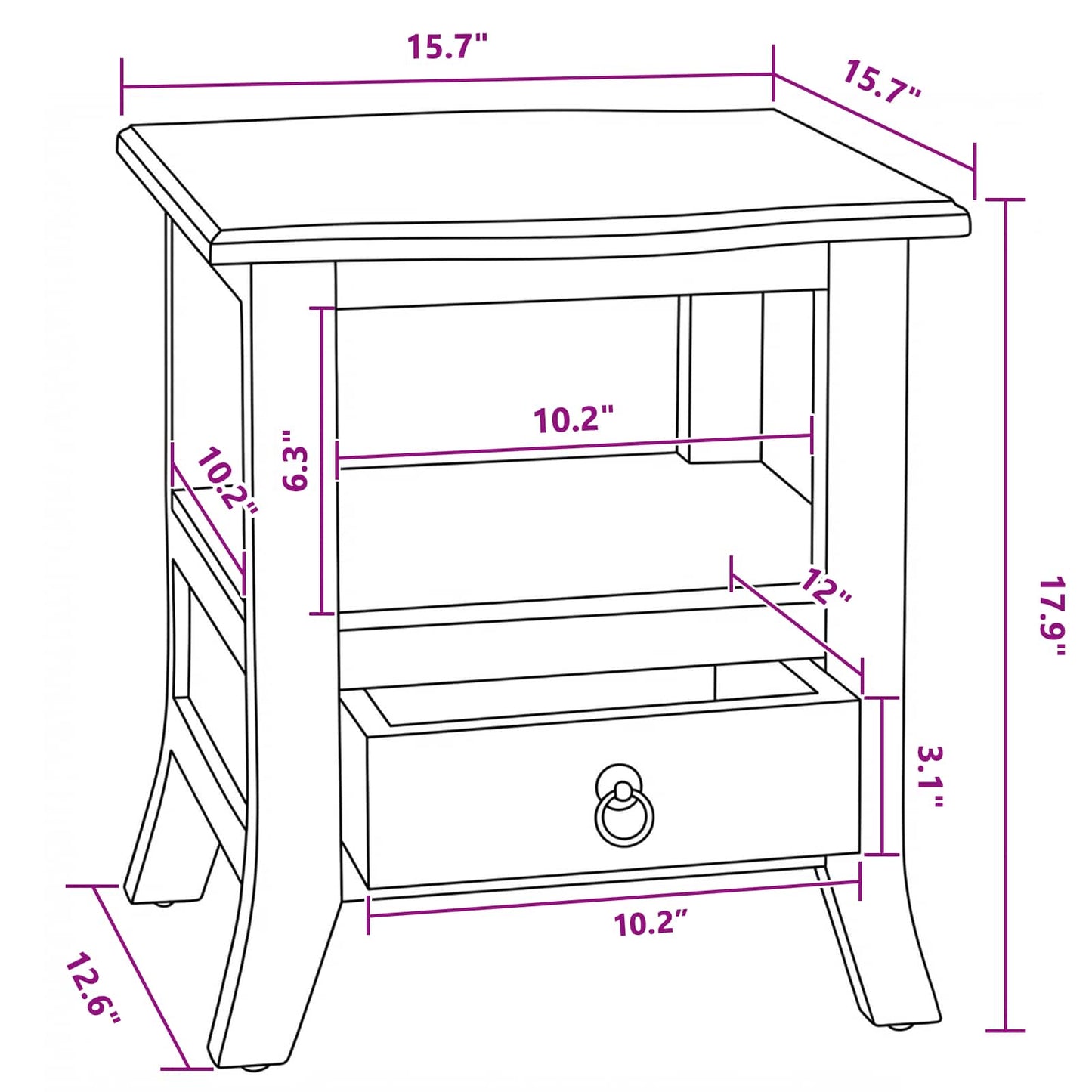 Bedside Cabinet Brown 40 x 40 x 45,5 cm Solid Mahogany Wood