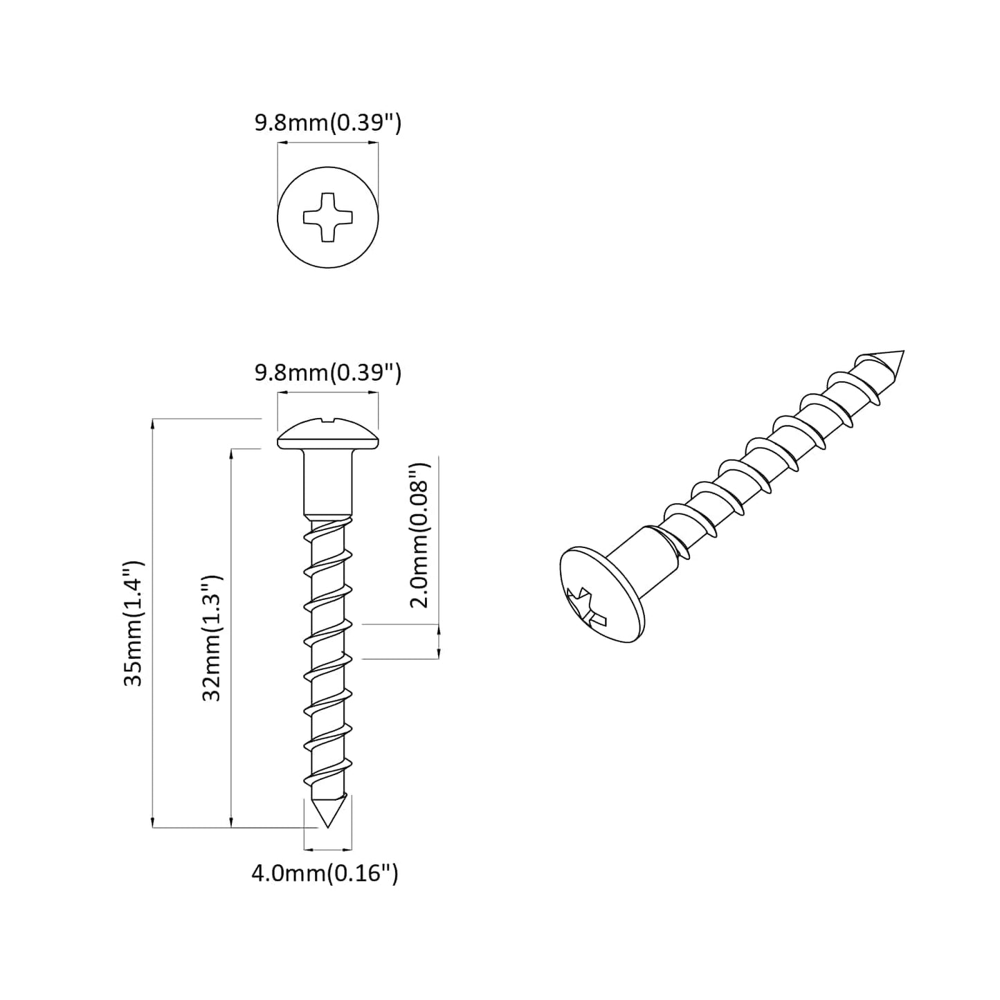 Screw 7792 pcs Silver 9.8 x 35 mm Iron