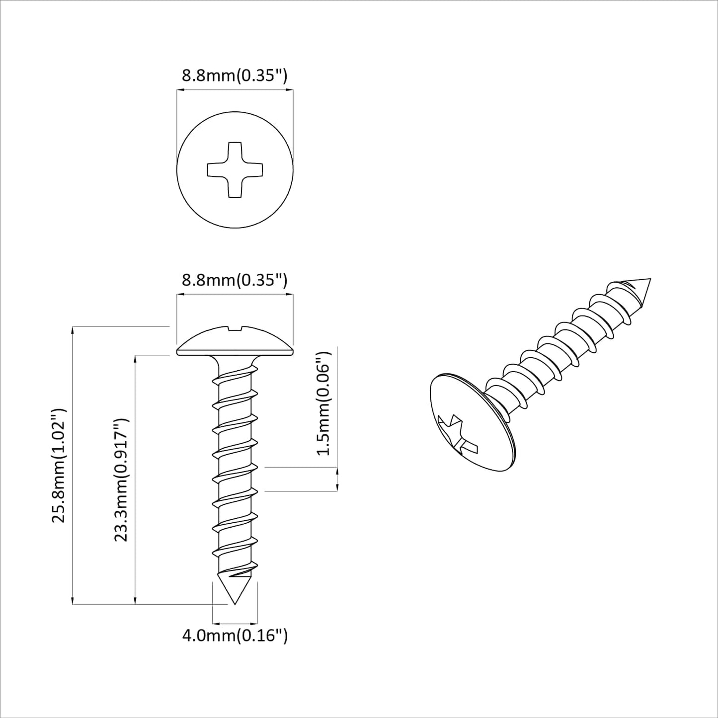 Self Tapping Nail 9231 pcs Zinc-coated Steel