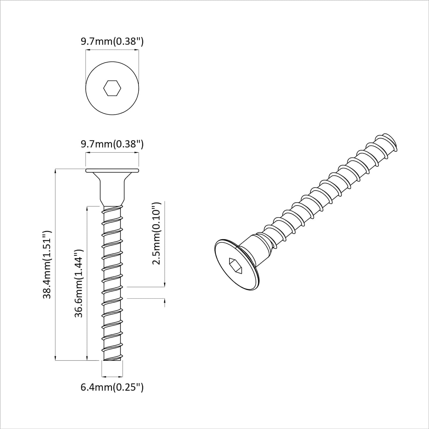 Socket Cap Head Screw 3072 pcs Black 7 x 40 mm Iron