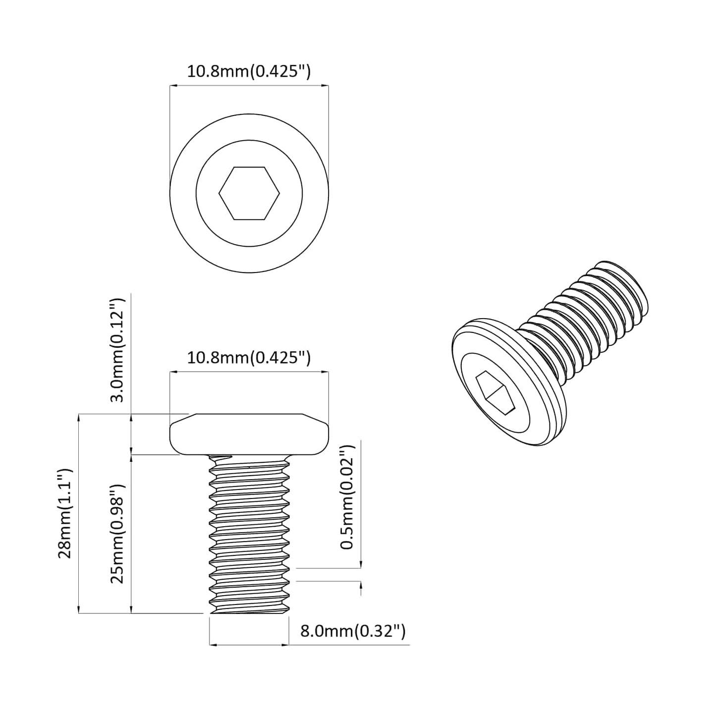 Screw 1593 pcs Silver 8 x 25 mm Steel