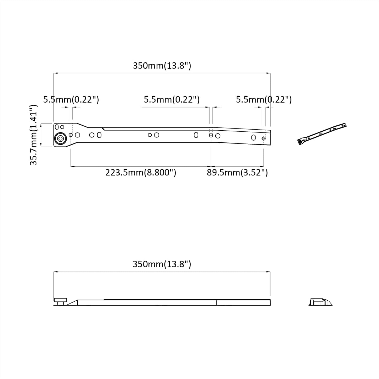 Drawer Slide 63 pcs White Steel