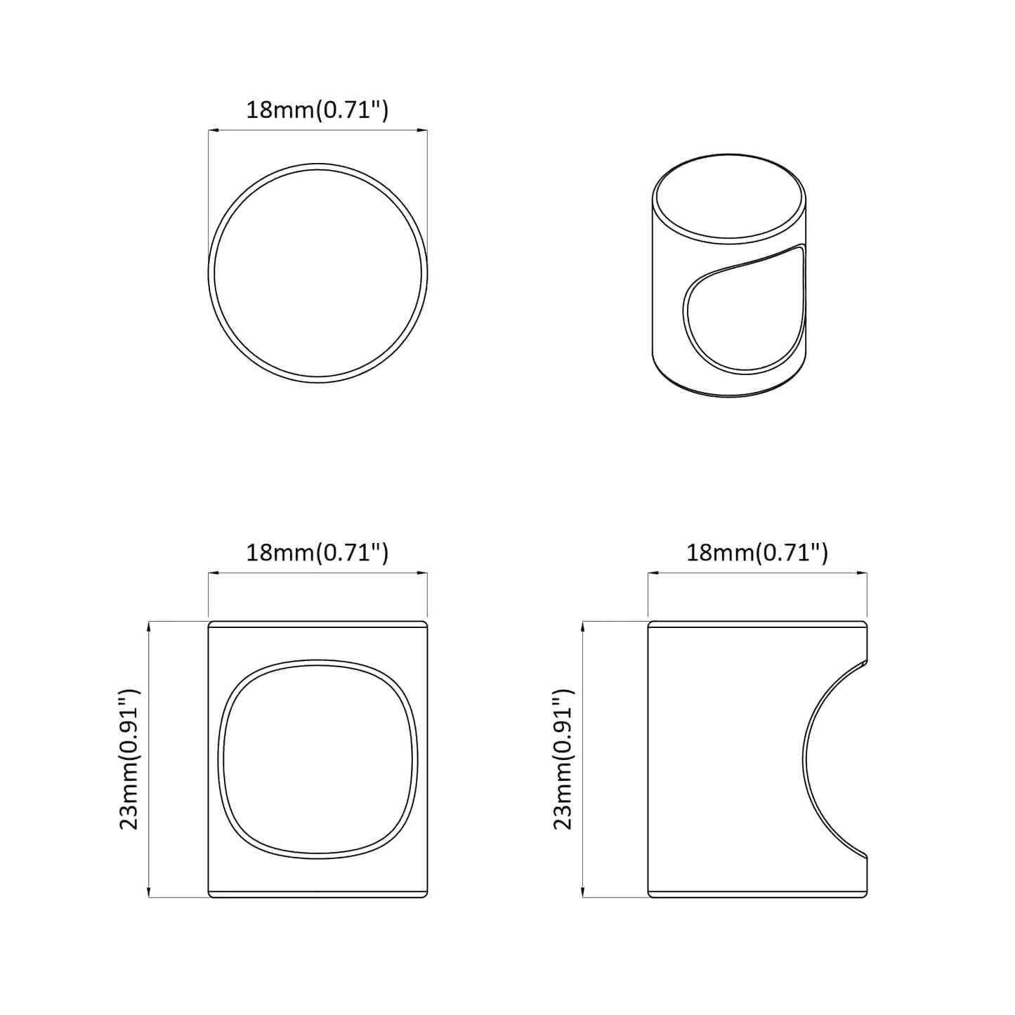 Cabinet Knob 1011 pcs Black Iron