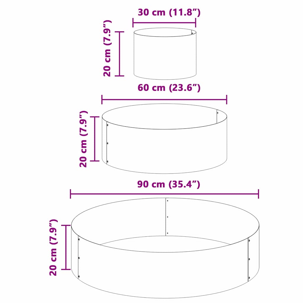 Garden Planter White 90 x 90 x 20 cm Cold-rolled Steel