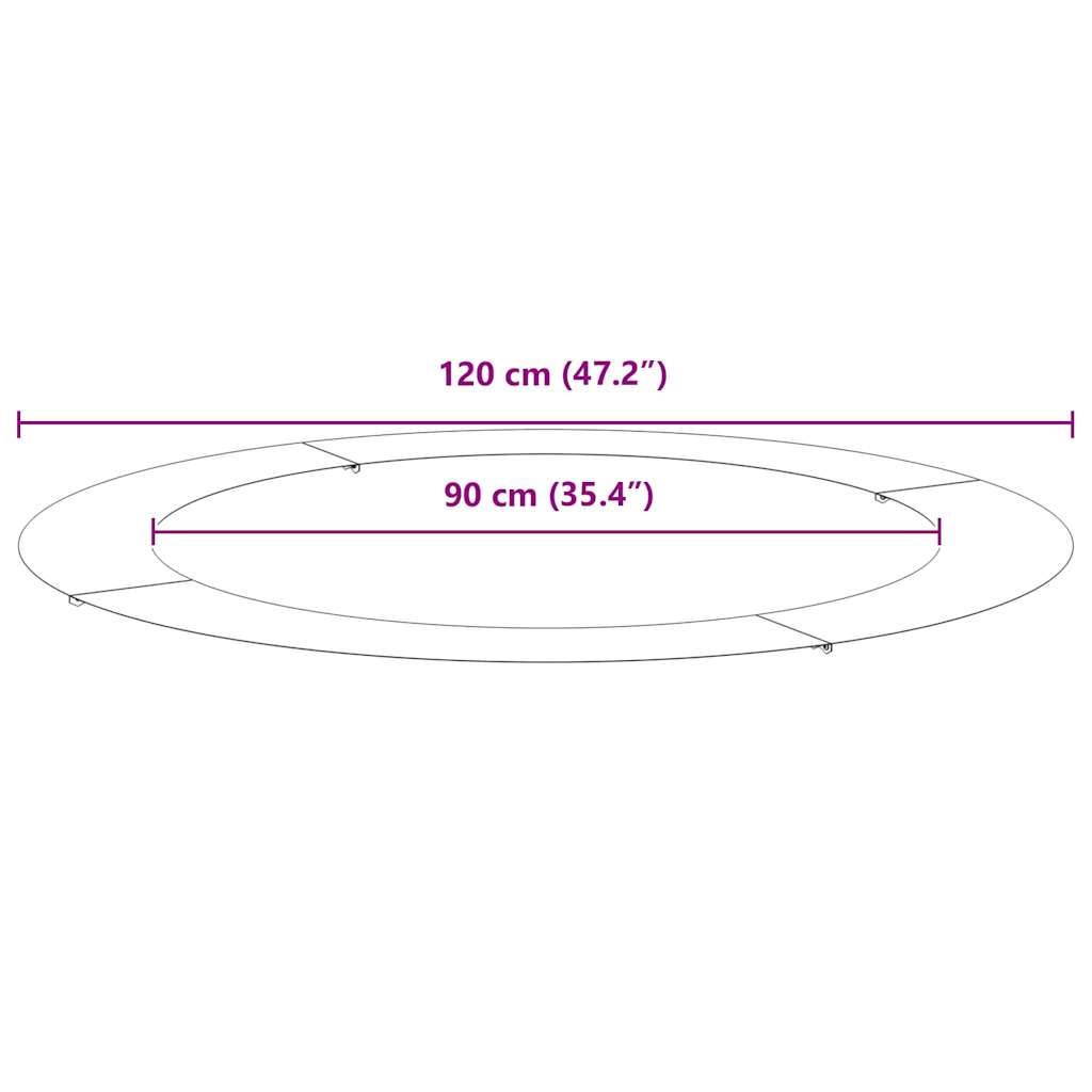 suitable for Flat Tree Rings 5 pcs Black Ø90 / 120 cm Steel