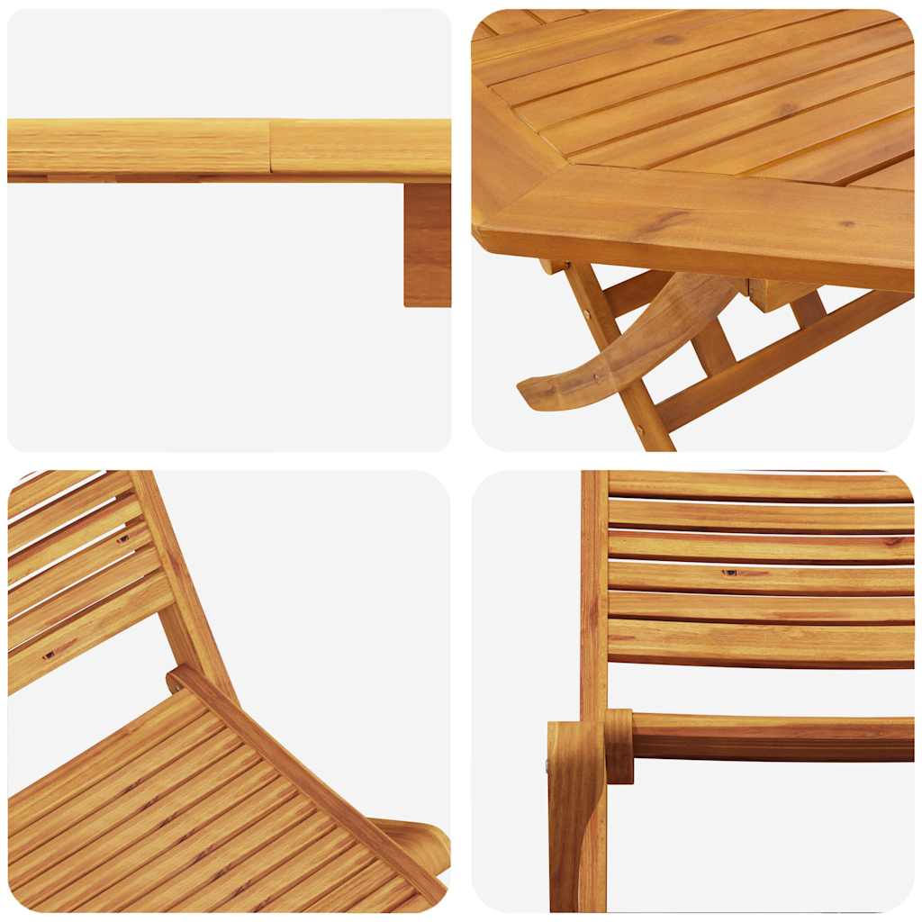 Folding Bistro Set Folding 3 pcs Brown Solid Acacia Wood