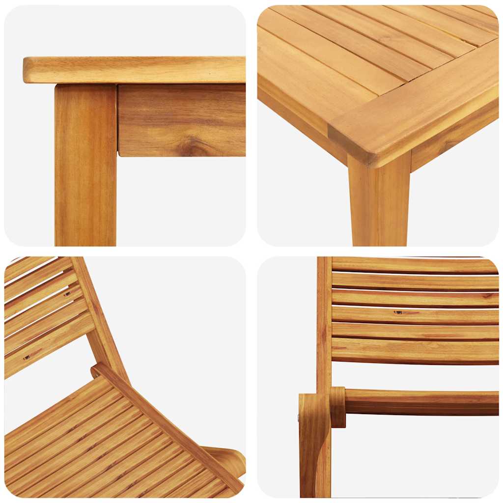 Garden Dining Set 5 pcs Brown Solid Acacia Wood