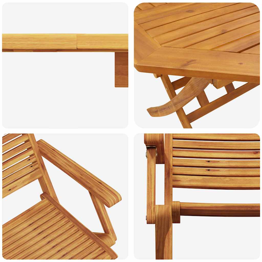 Garden Dining Set 5 pcs Brown Solid Acacia Wood
