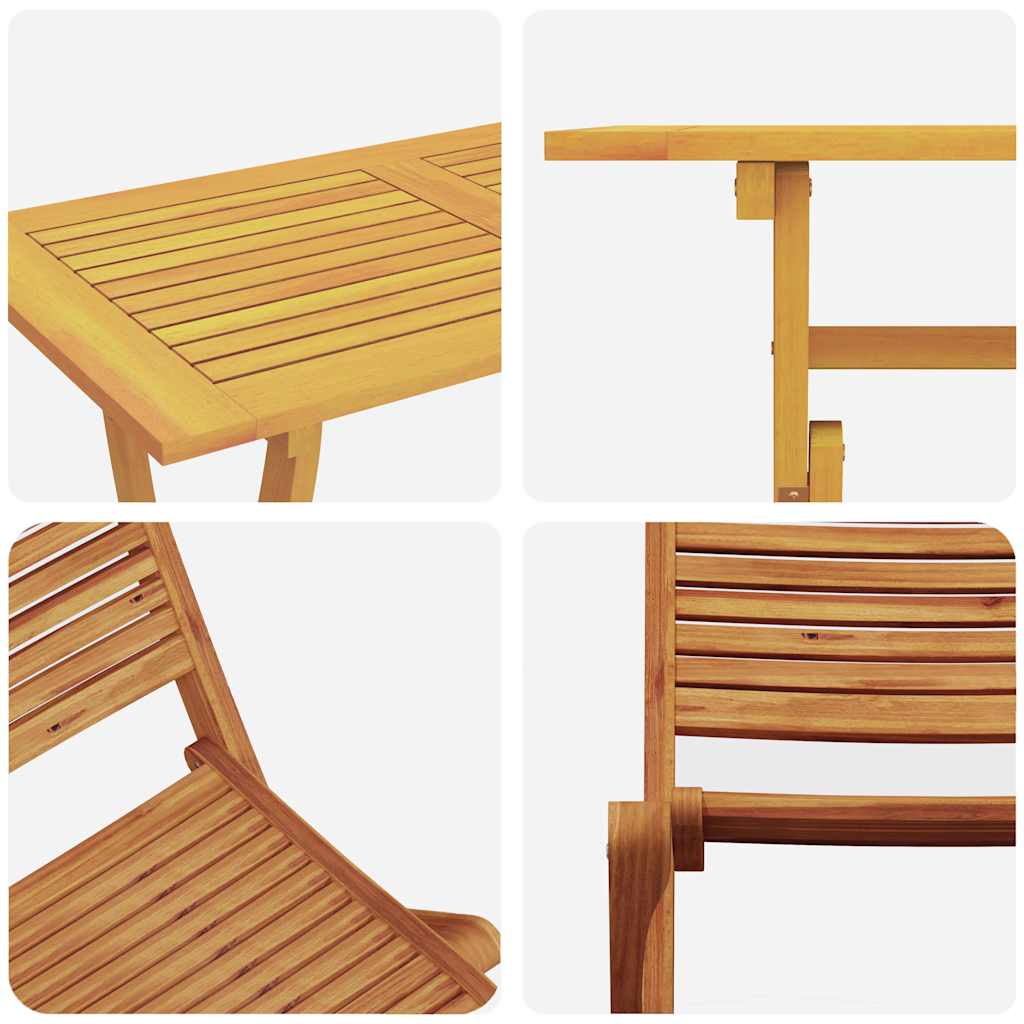 Garden Dining Set 5 pcs Brown Solid Acacia Wood