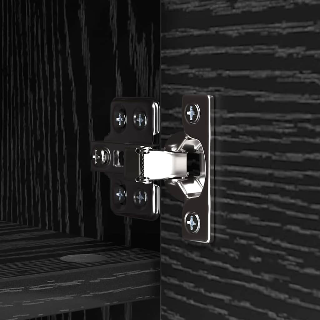 Wall-Mounted Coat Rack with Shelf Black Oak 80 x 20 x 30 cm