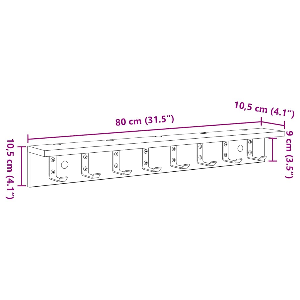 Wall-Mounted Coat Rack Wall-Mounted Artisan Oak Engineered wood
