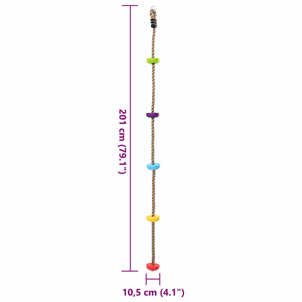 Climbing Rope Multicolour 10.5 x 10.5 x 201 cm Polyester