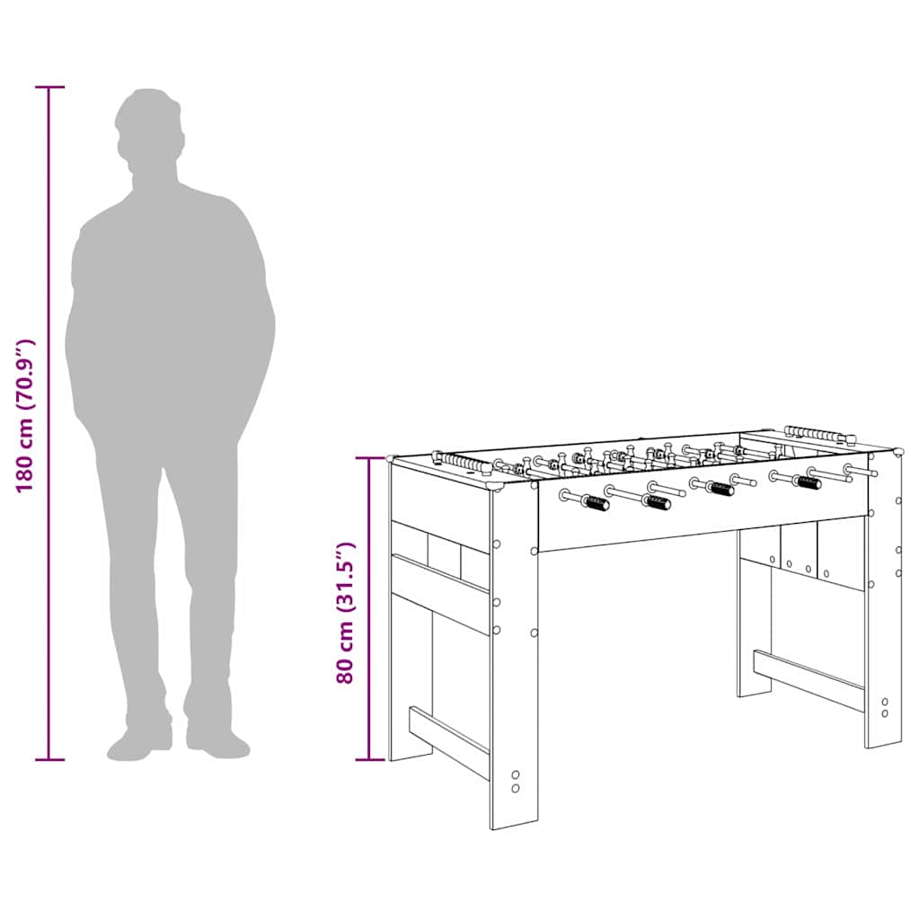 Foosball Table White 125 x 60.5 x 80 cm Engineered Wood