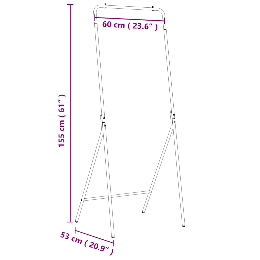 Clothes Rack Black 60 x 53 x 155 cm Steel