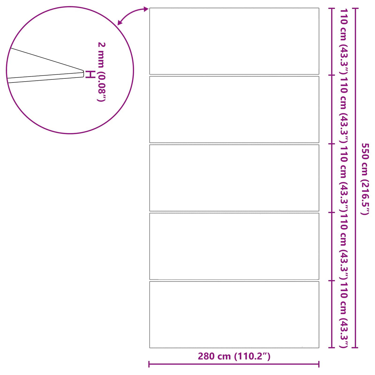 Pool Ground Sheet 550 x 280 x 0.1 cm Rectangular Black