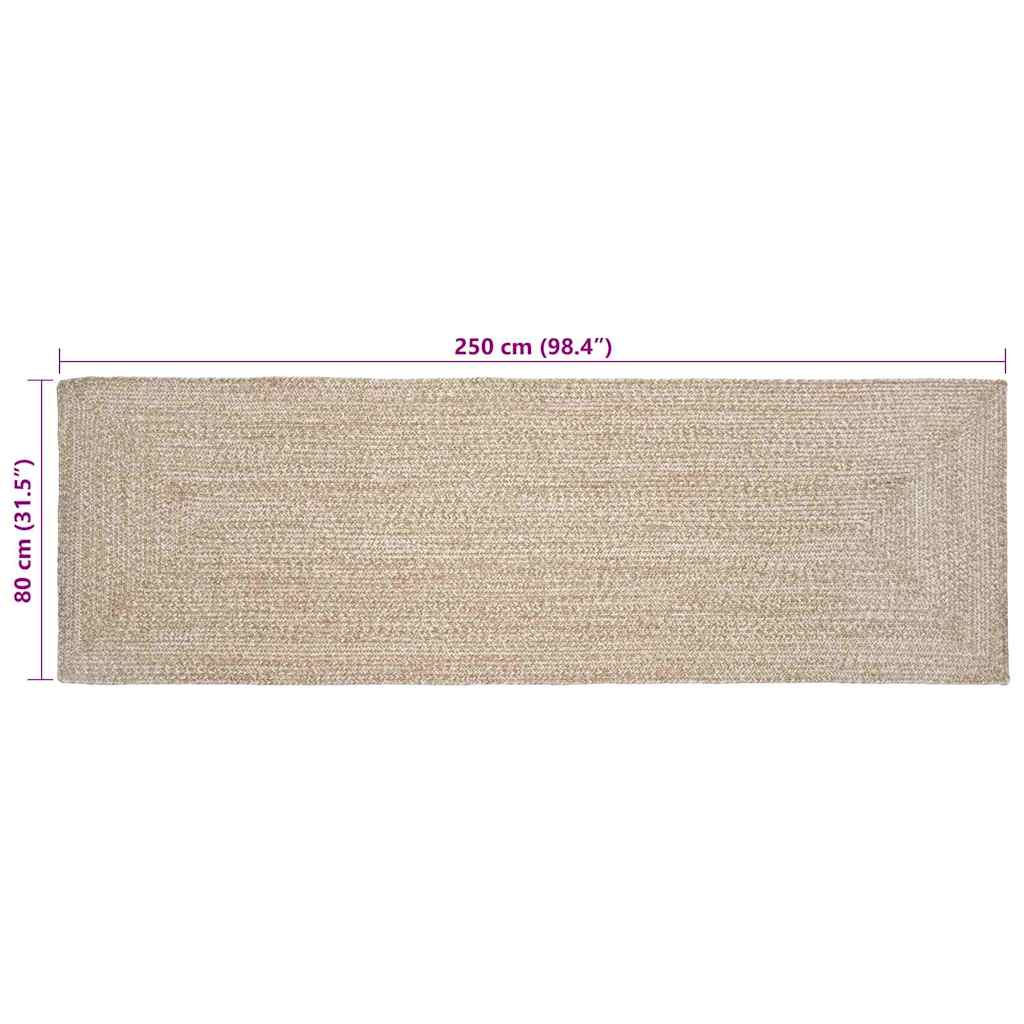 Area Rugs Natural and White 80 x 250 cm Jute