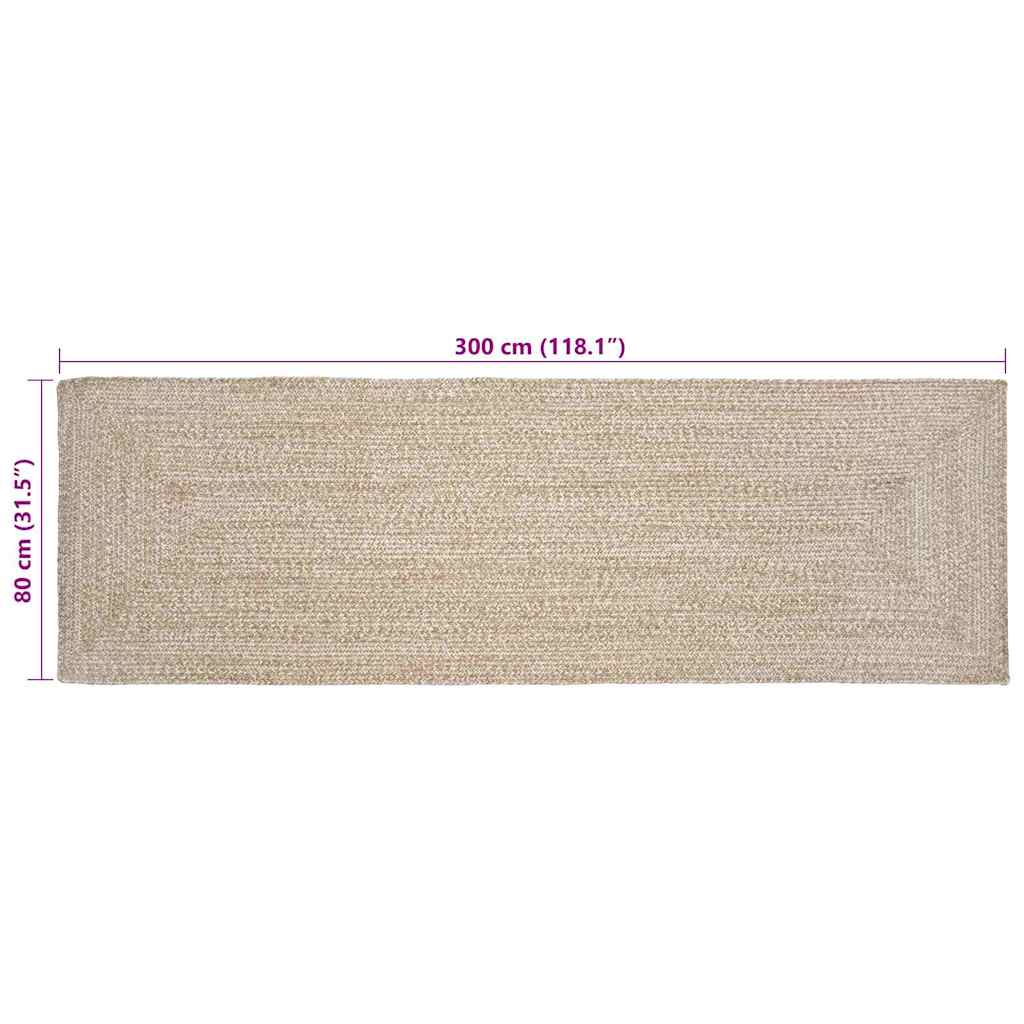 Area Rugs Natural and White 80 x 300 cm Jute