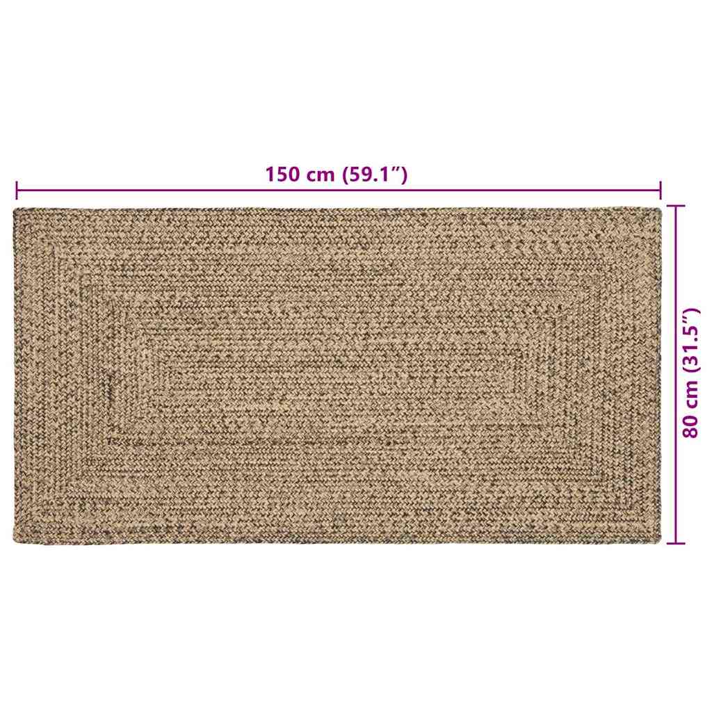 Area Rugs Natural and Black 80 x 150 cm Jute