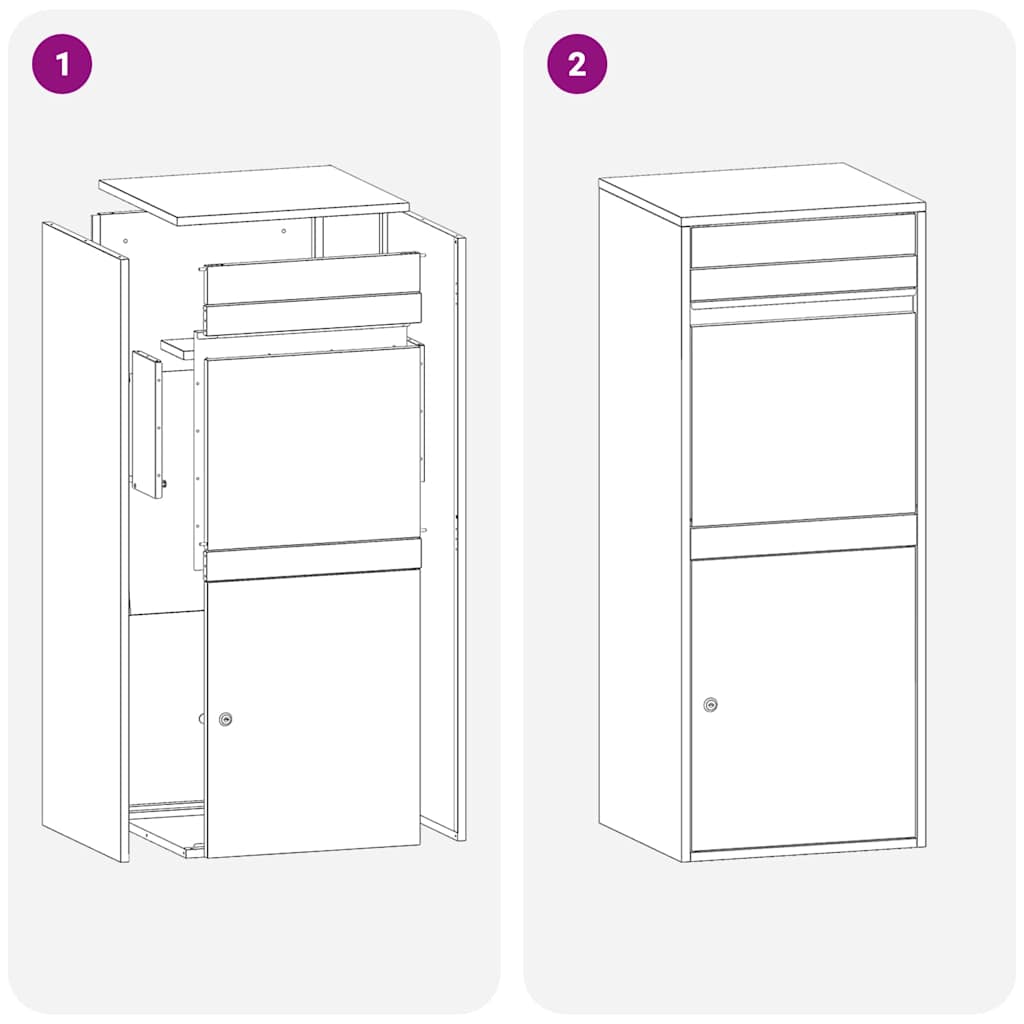 Parcel Drop Box with Storage Olive green 41 x 38 x 103 cm Steel
