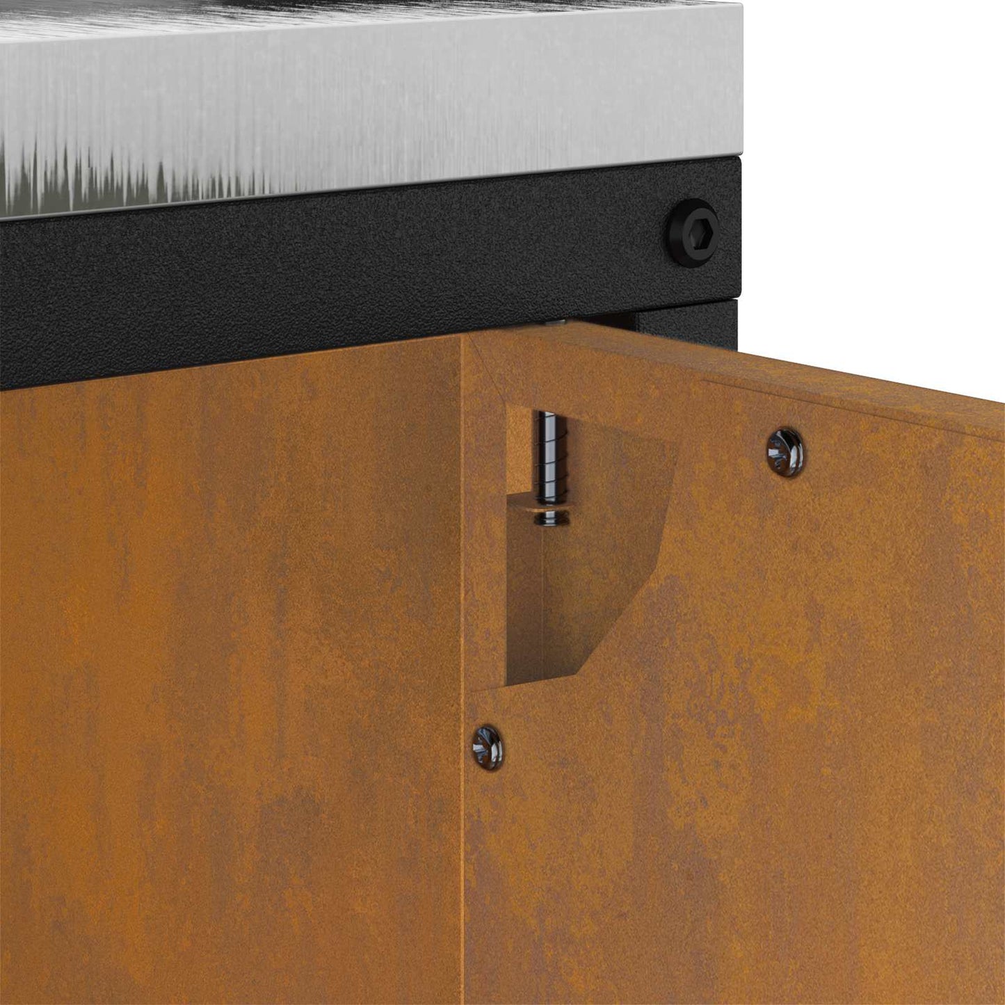Kitchen Storage HATTEM Rusty 90 x 50 x 92 cm Steel