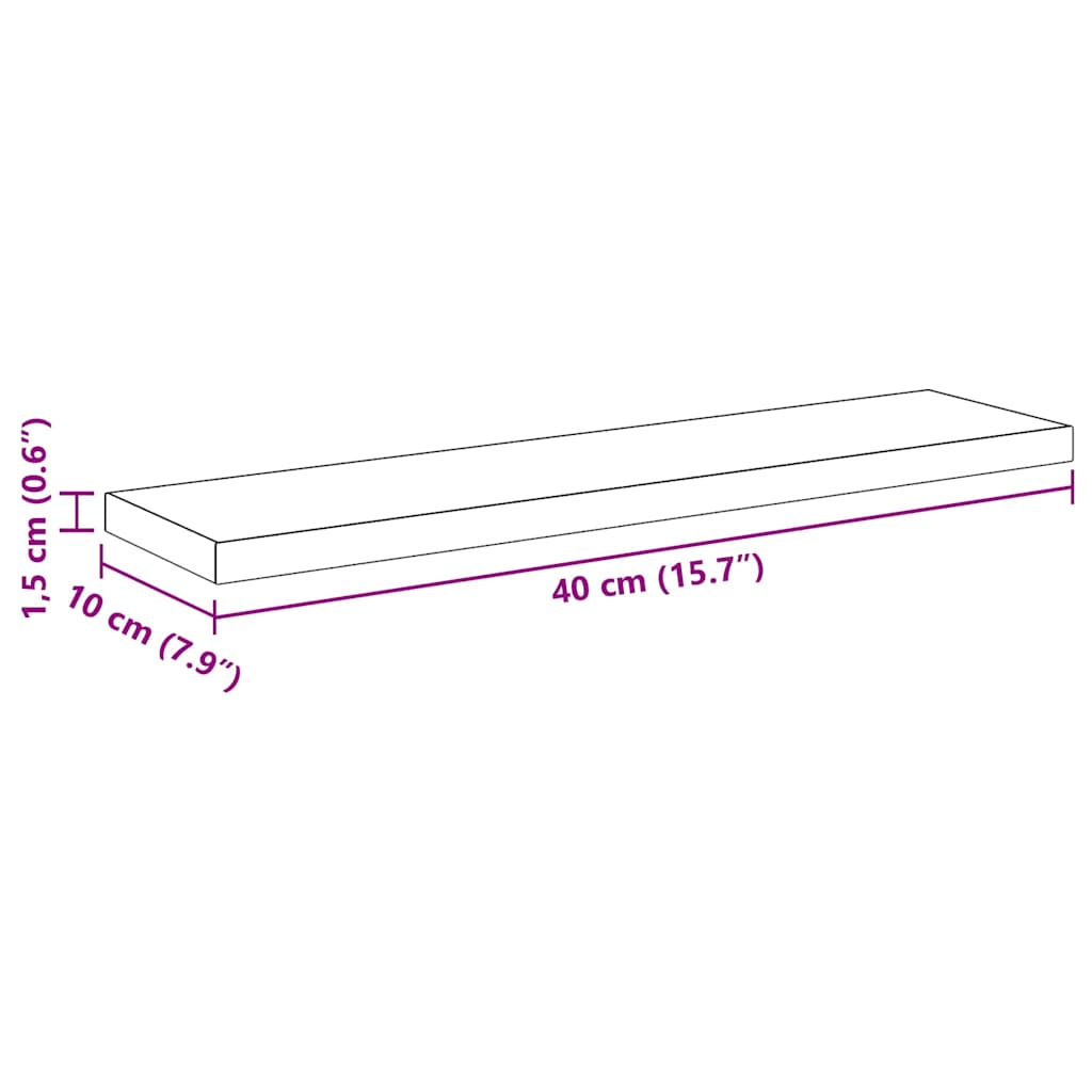 Bookshelf Board 3-Tier 4 pcs 40 x 10 x 1.5 cm Engineered Wood