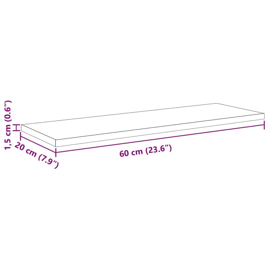 Bookshelf Board 3-Tier 4 pcs 60 x 20 x 1.5 cm Engineered Wood