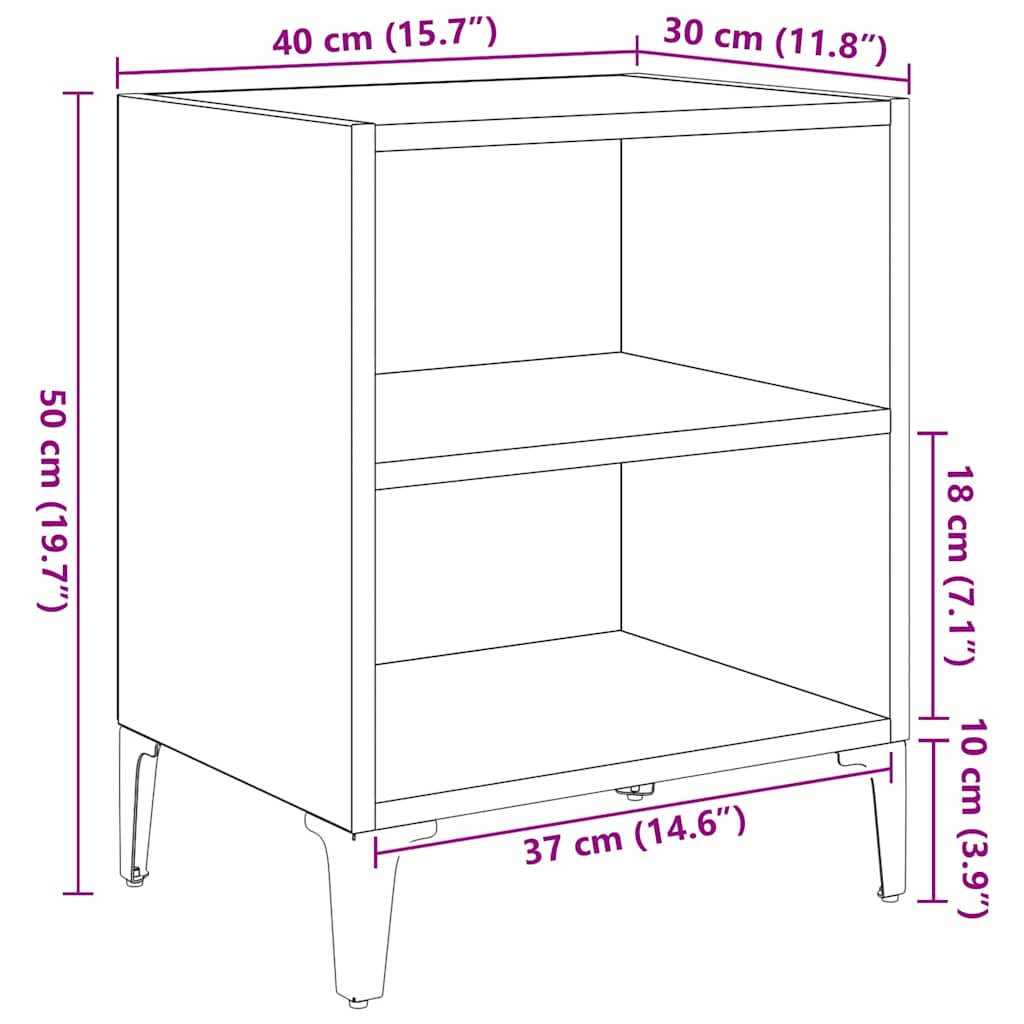 Bedside Cabinet Artisan Oak 40 x 30 x 50 cm Engineered Wood