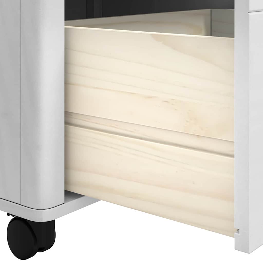 Kitchen Trolley FLORO White 72.5 x 45 x 80 cm Solid Pine Wood