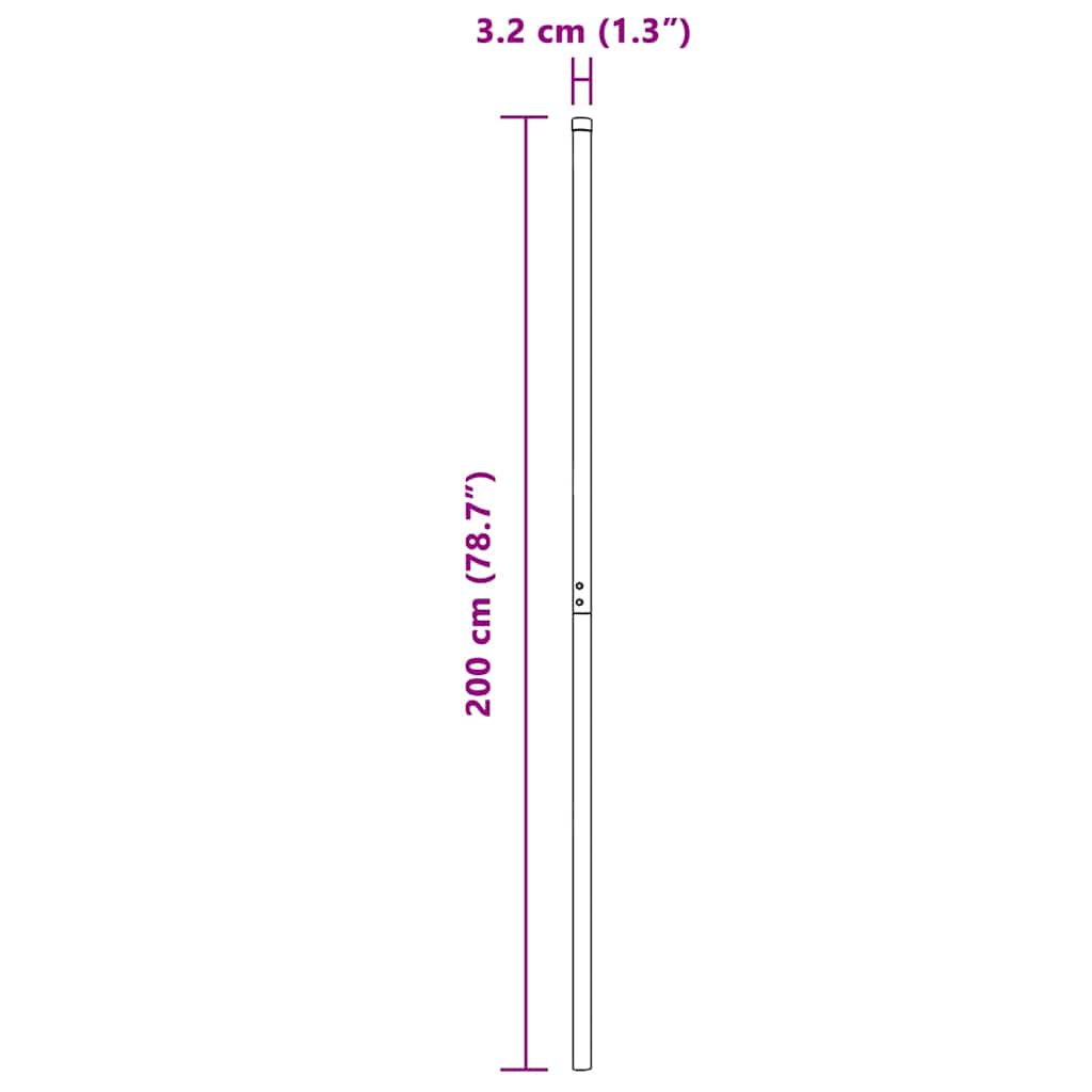 Fence Post 12 pcs Grey Powder-coated steel