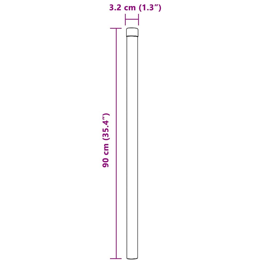 Fence Post 12 pcs Silver 90 cm Powder-coated steel