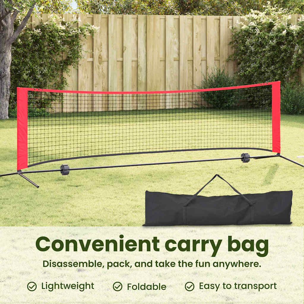 Tennis Net Folding Black and Red 301 x 90.5 x 87 cm Polyester