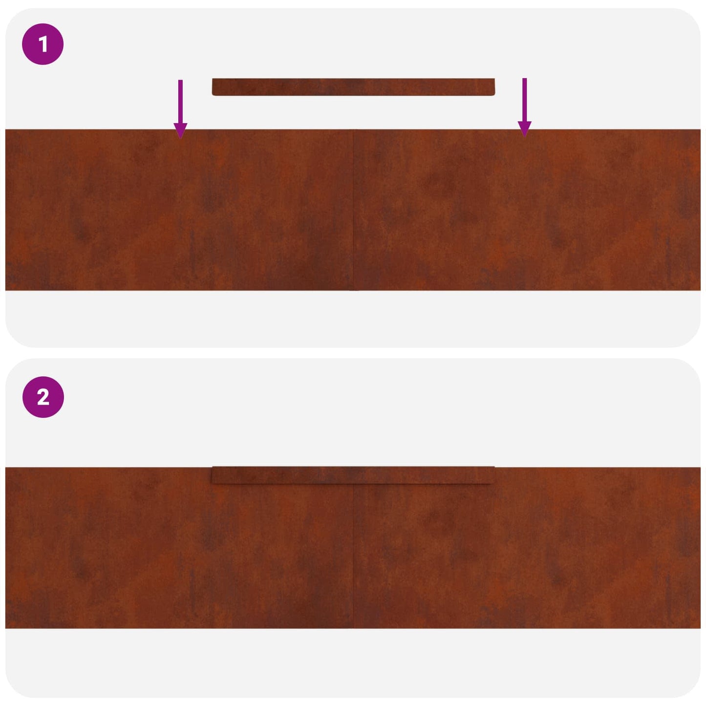 Lawn Edging 4 pcs 450 x 0.05 x 20 cm Weathering Steel Rusty