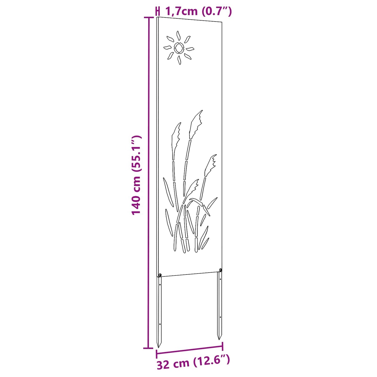 Garden Privacy Screen Olive green 32 x 140 cm Cold-rolled steel