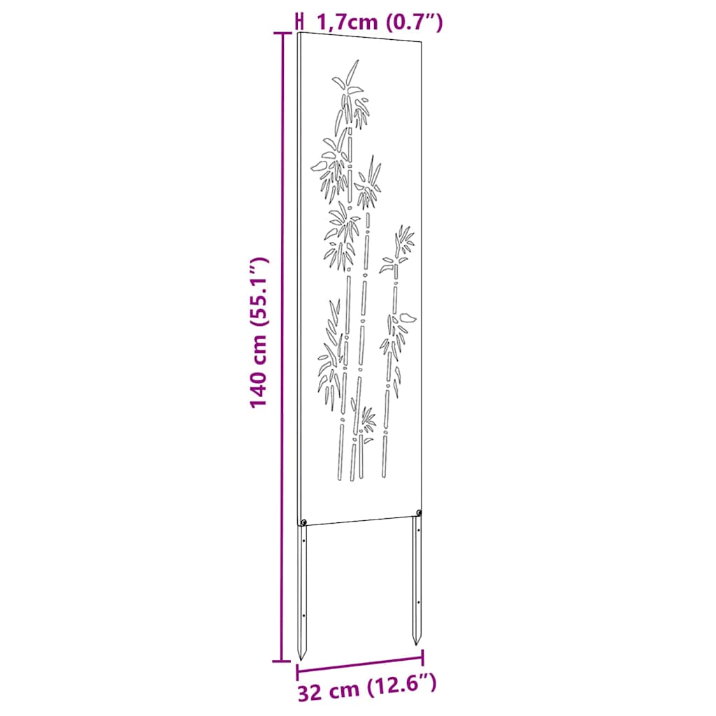Garden Privacy Screen White 32 x 140 cm Cold-rolled steel