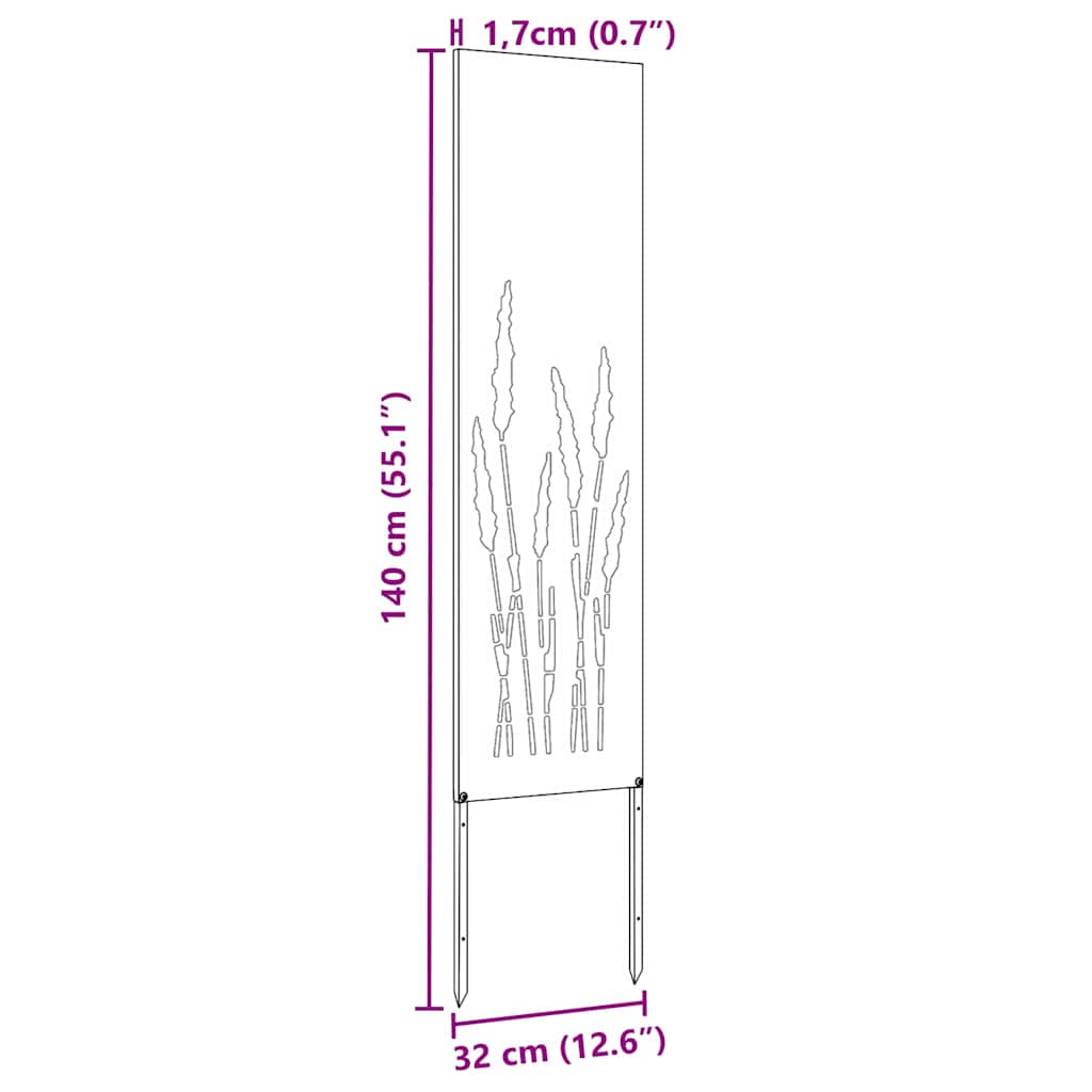 Garden Privacy Screen Silver 32 x 140 cm Galvanised steel