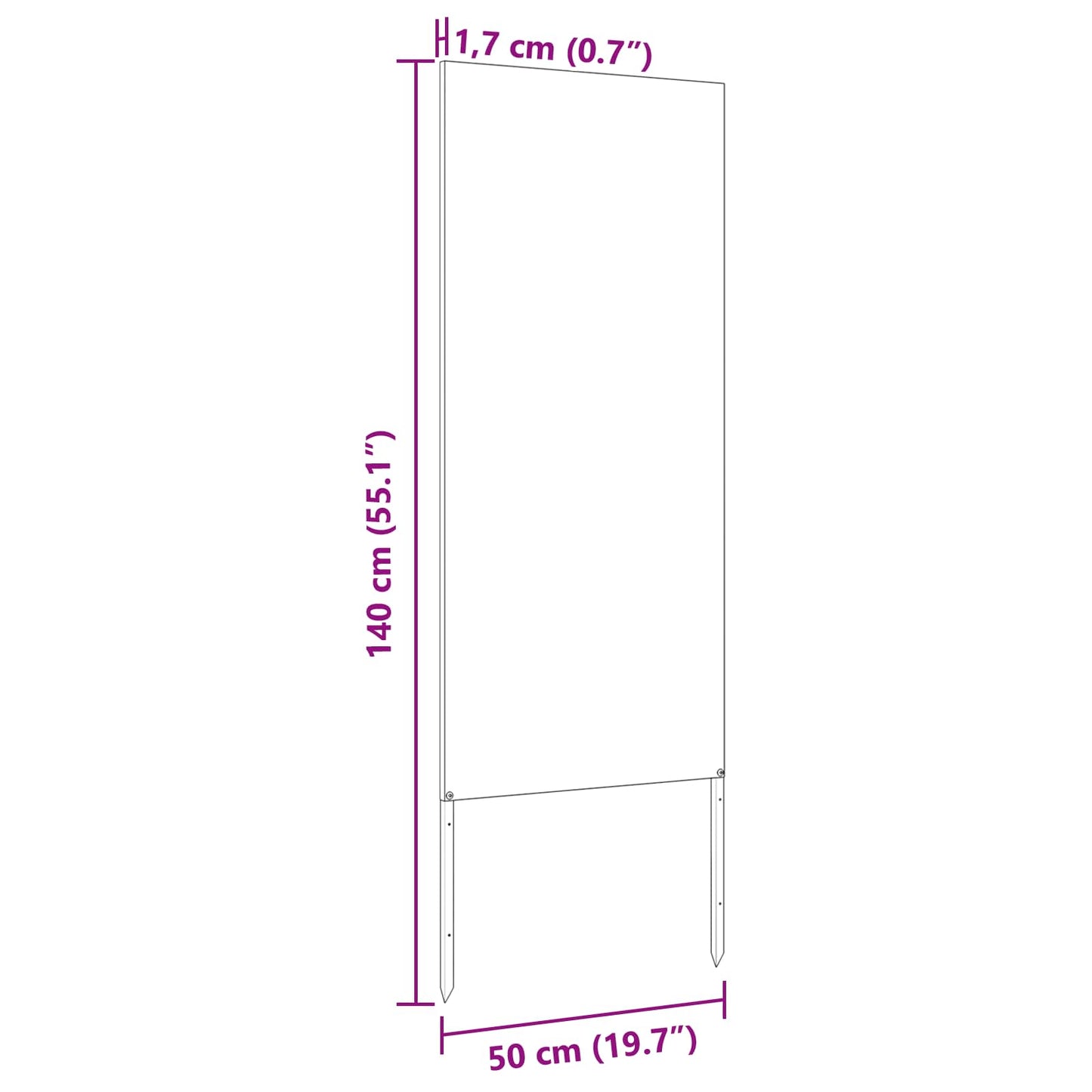 Garden Privacy Screen Black 50 x 140 cm Cold-rolled steel