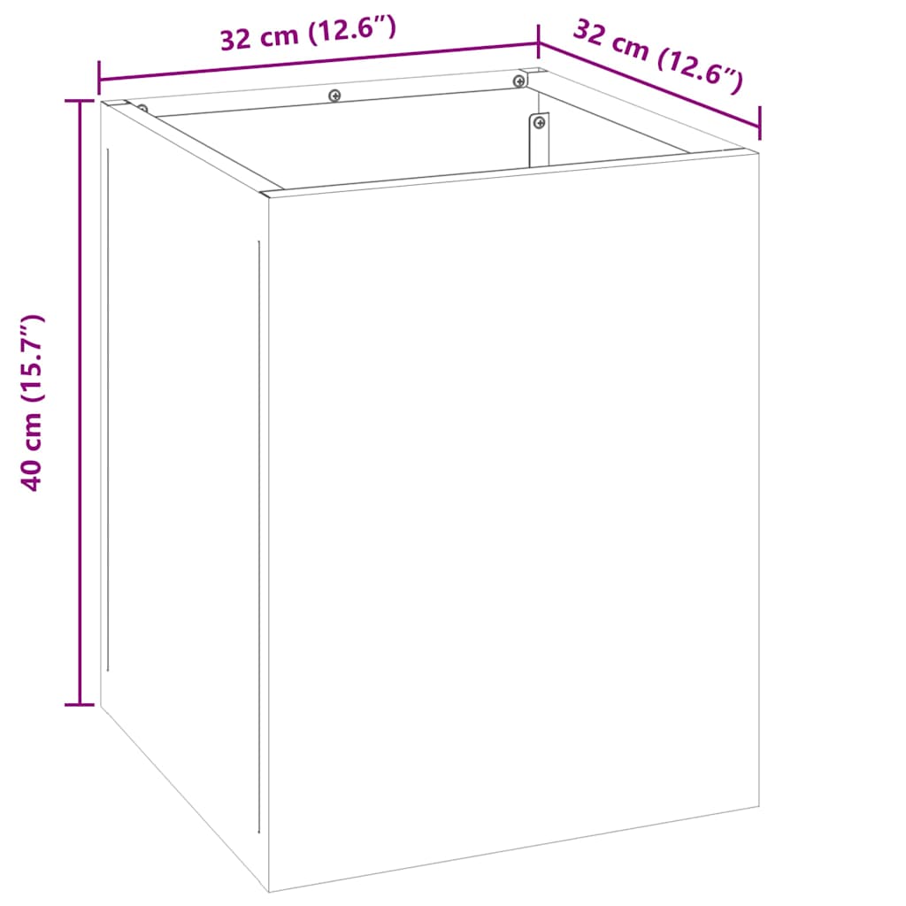 Garden Planter Black 32 x 32 x 40 cm Cold-rolled Steel