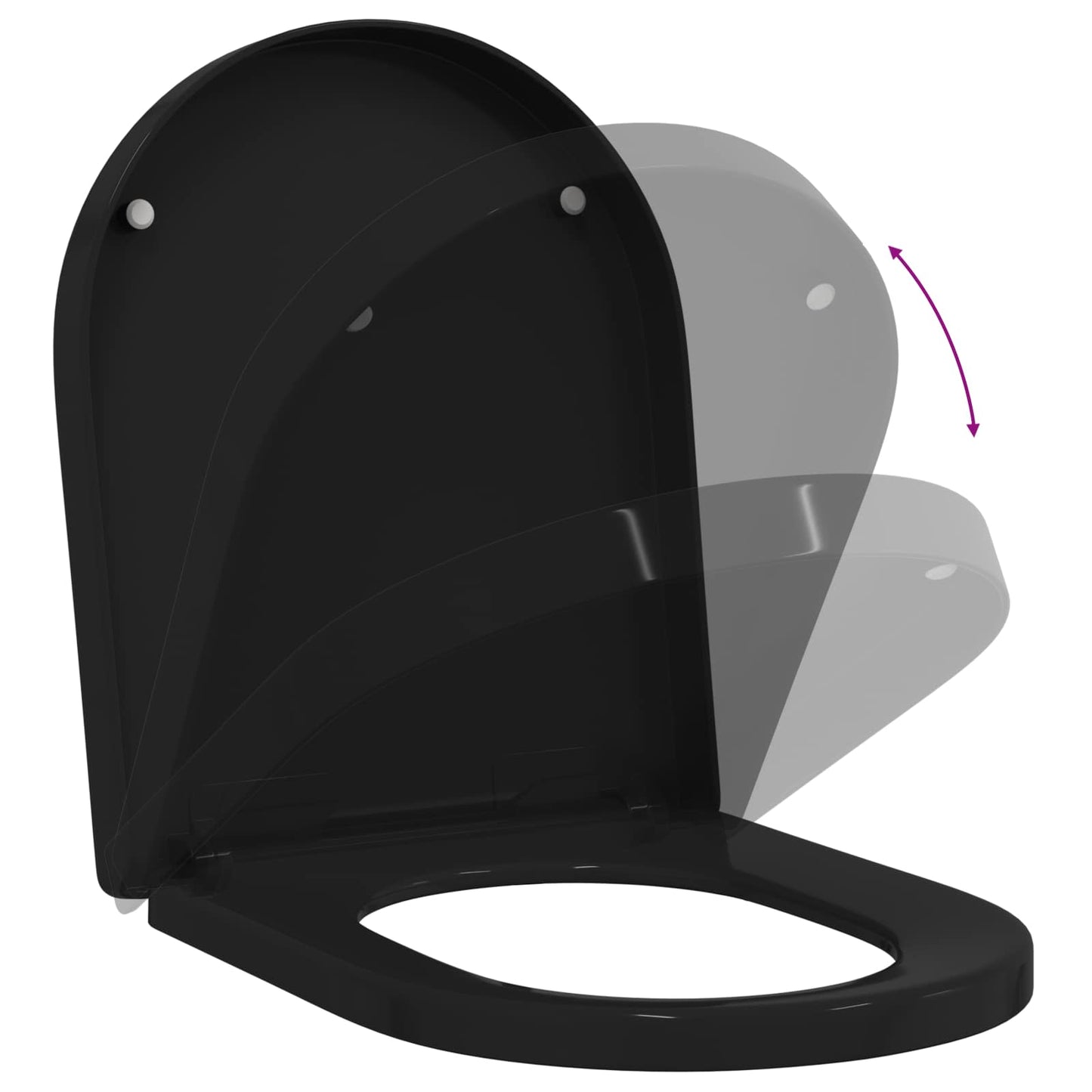 Toilet Seat Adjustable Black 48 x 36.5 x 4.5 cm Polypropylene