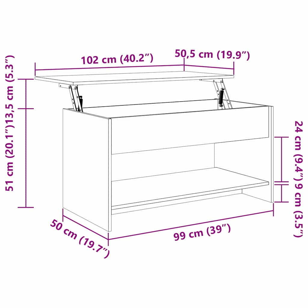 Coffee Table Black Oak 80 x 50.5 x 41.5 cm Engineered Wood