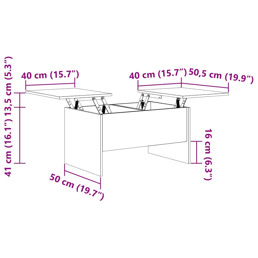 Coffee Table Black Oak 102 x 50.5 x 46.5 cm Engineered Wood