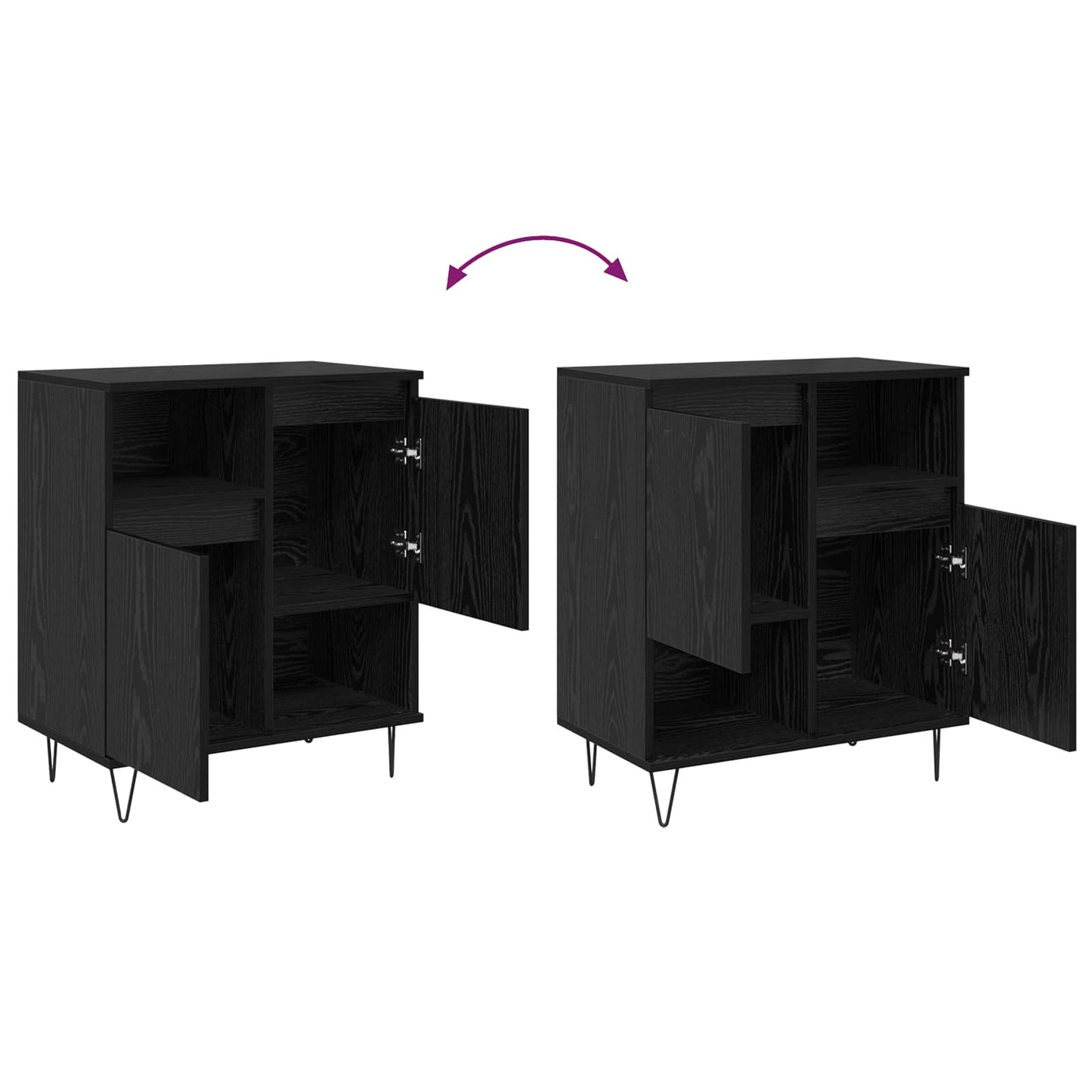 Sideboard Black Oak 60 x 35 x 70 cm