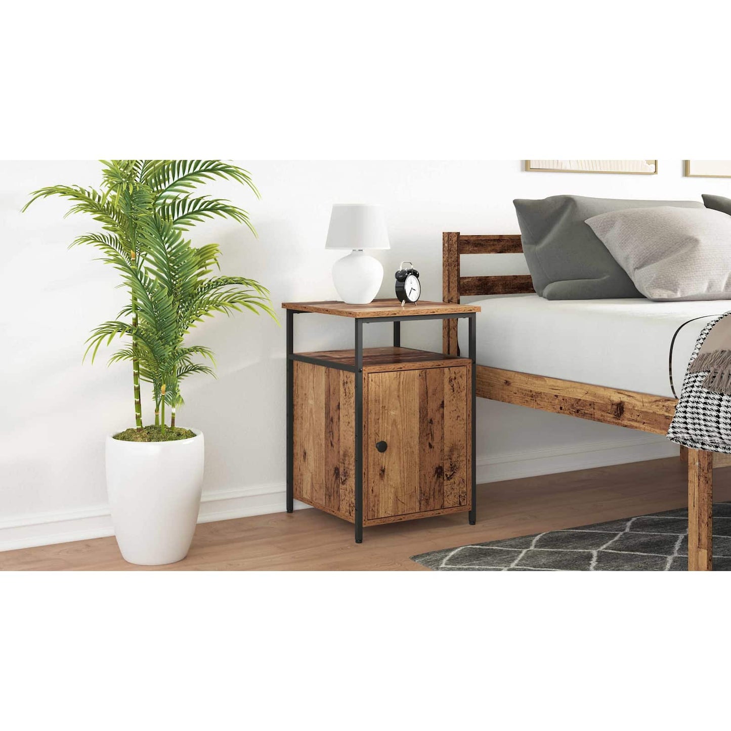 Bedside Cabinet with Drawer Old wood Engineered Wood