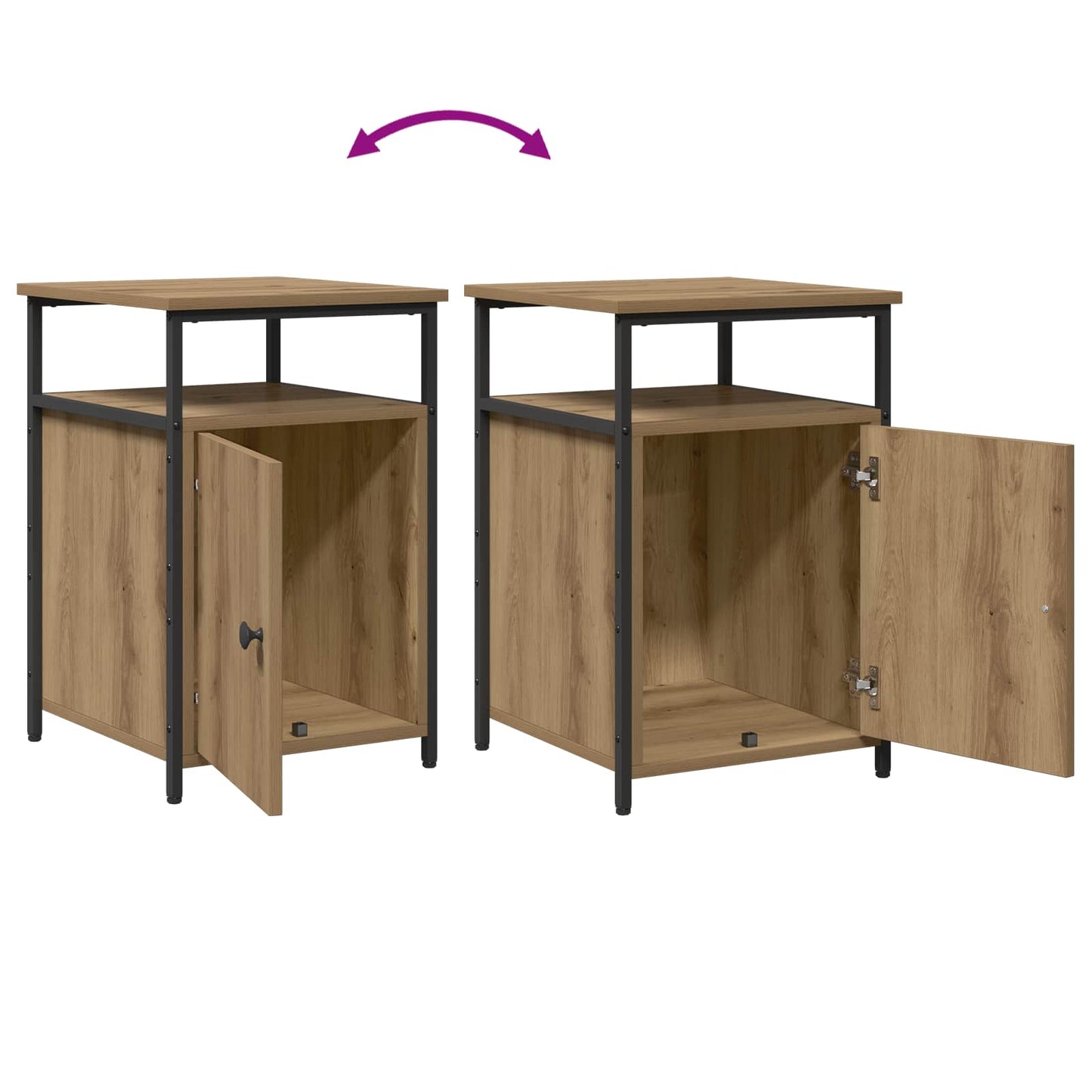 Bedside Cabinet with Drawer 2 pcs Artisan oak Engineered Wood