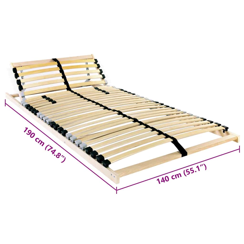 Slatted Bed Base Brown 140 x 190 cm Solid Beech Wood